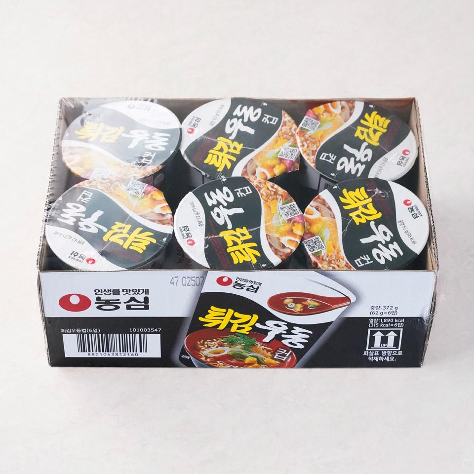 메가마트 농심 튀김우동 컵라면 소컵 62gx6개 - 상품 이미지