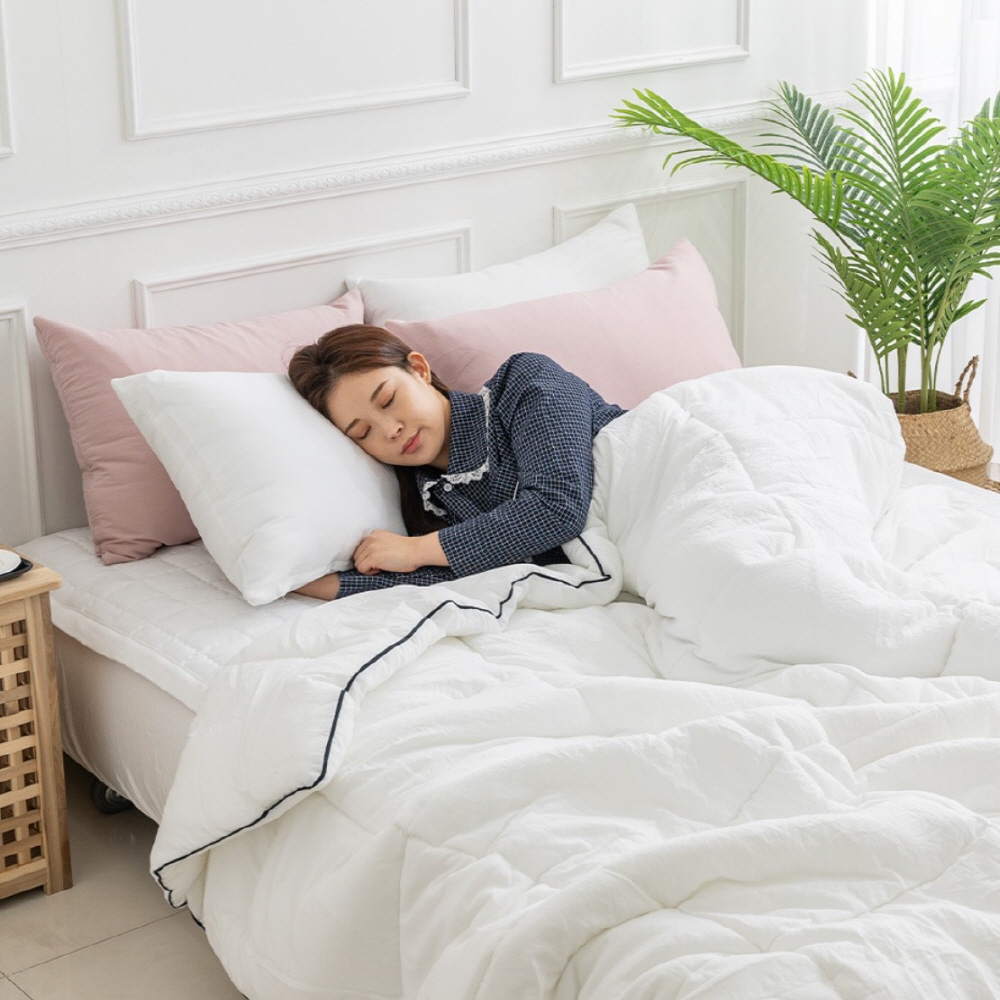 올인원 매트리스커버 올누빔 일체형 밴딩 순면 침대커버 패드 S