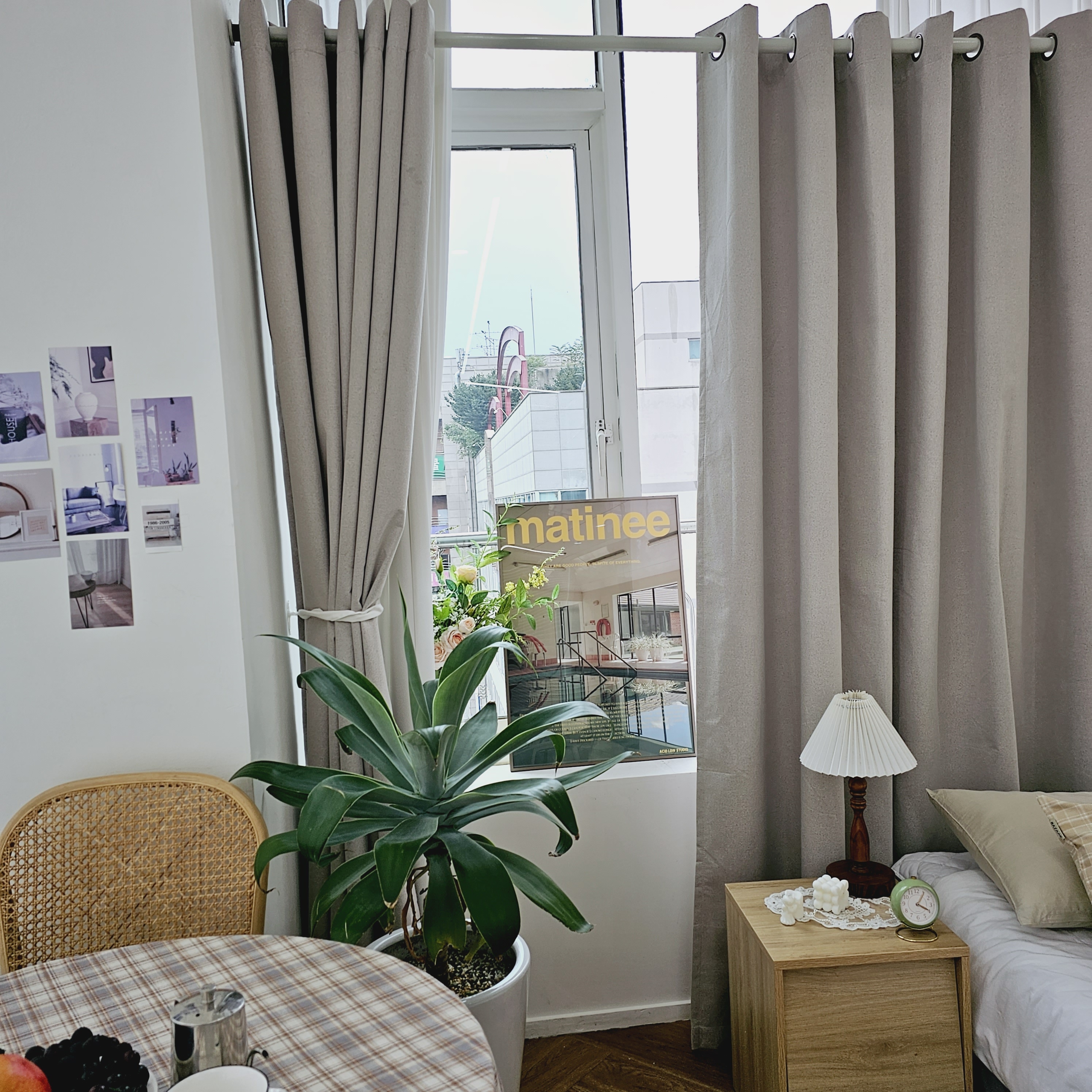 암막커튼 양면동일 완벽차단 아일렛 거실 커텐 2장 한세트 모카베이지, 600x235cm