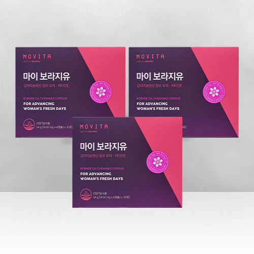 모비타 마이 보라지유 감마리놀렌산 PMS 피부면역 여성 영양제 30일분 120캡슐, 3개 - 상품 이미지
