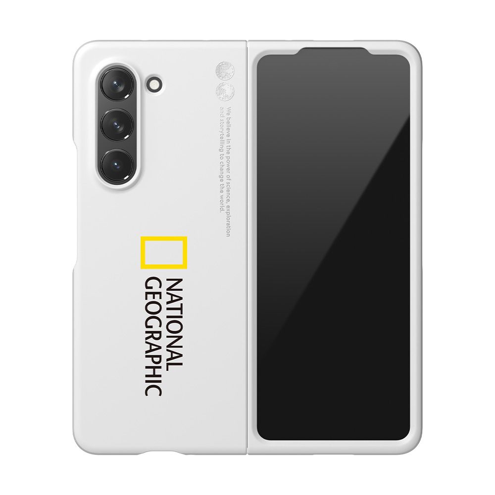 내셔널지오그래픽 슬림핏 케이스 빅로고 화이트, 갤럭시Z 폴드6