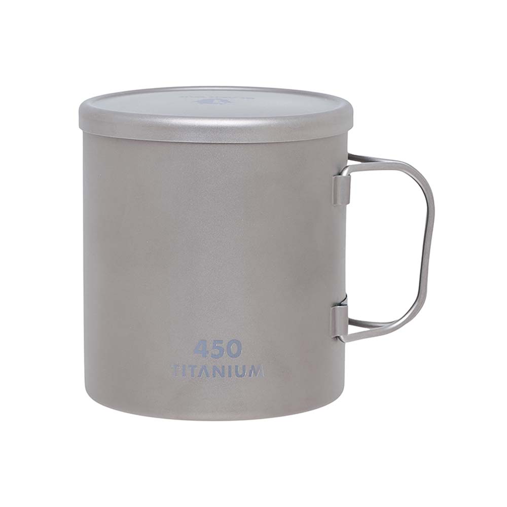 블랙야크 공용 캠핑 등산 야외 머그컵 뚜껑 물컵 티타늄 티탄더블컵 450ml - 상세 이미지 3