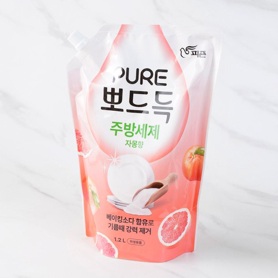 메가마트 피죤 퓨어 뽀드득 주방세제 자몽향 1.2L - 상세 이미지 2