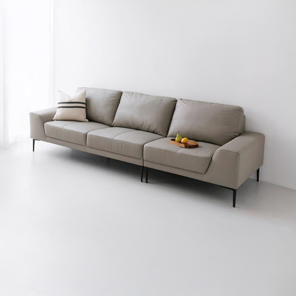 BERINO 4인 가죽소파 일반형 그레이 2240.0454