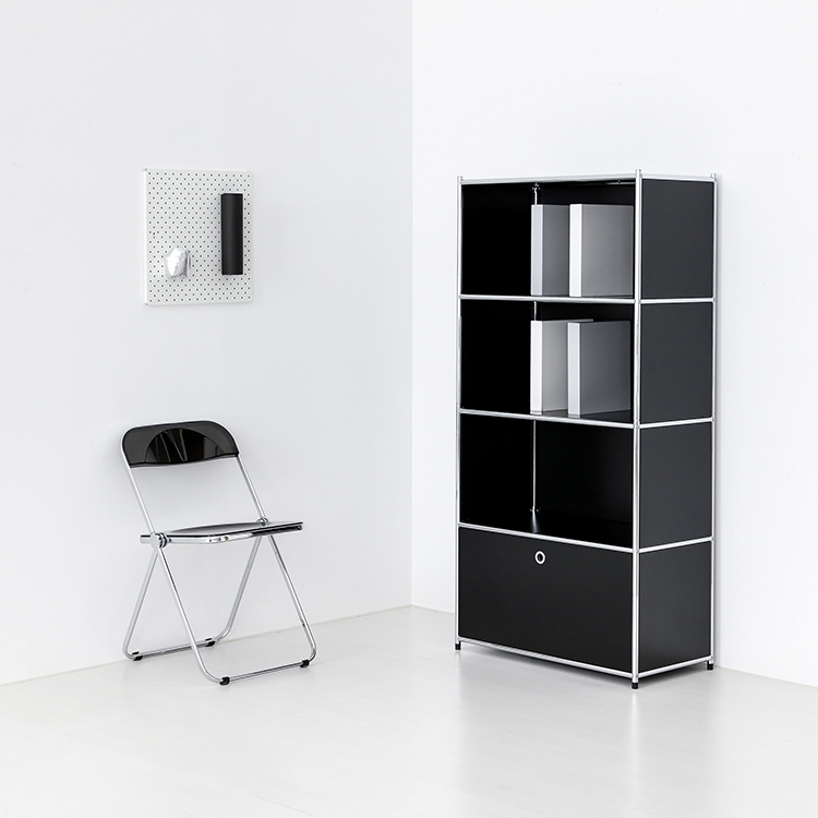 심플리 수납장 BC638 770mmx400mmx1580mm, 4단, 매트블랙 7901.1807 - 상세 이미지 3