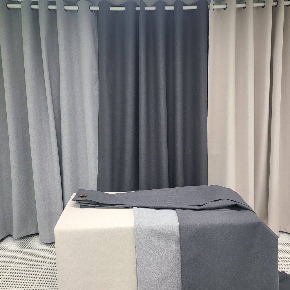 암막커튼 양면동일 완벽차단 아일렛 거실 커텐 2장 한세트 다크그레이, 450x235cm