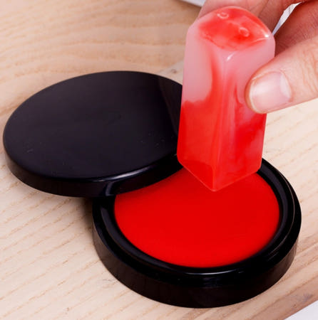 압축 스펀지 인주 도장 찍기 빨간 잉크 스탬프 패드 고급 면패드 스템프 인주밥 도장밥 원형 뚜껑