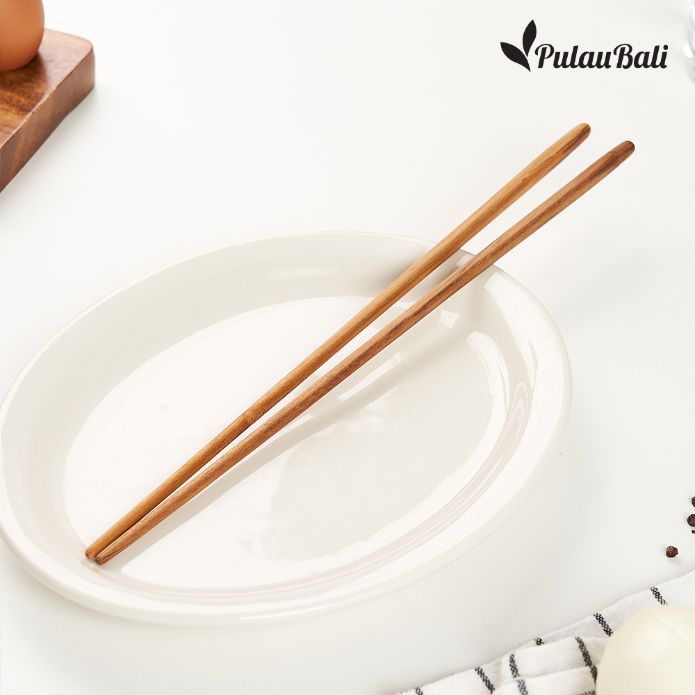 쁠라우발리 티크 나무 요리용 긴 젓가락