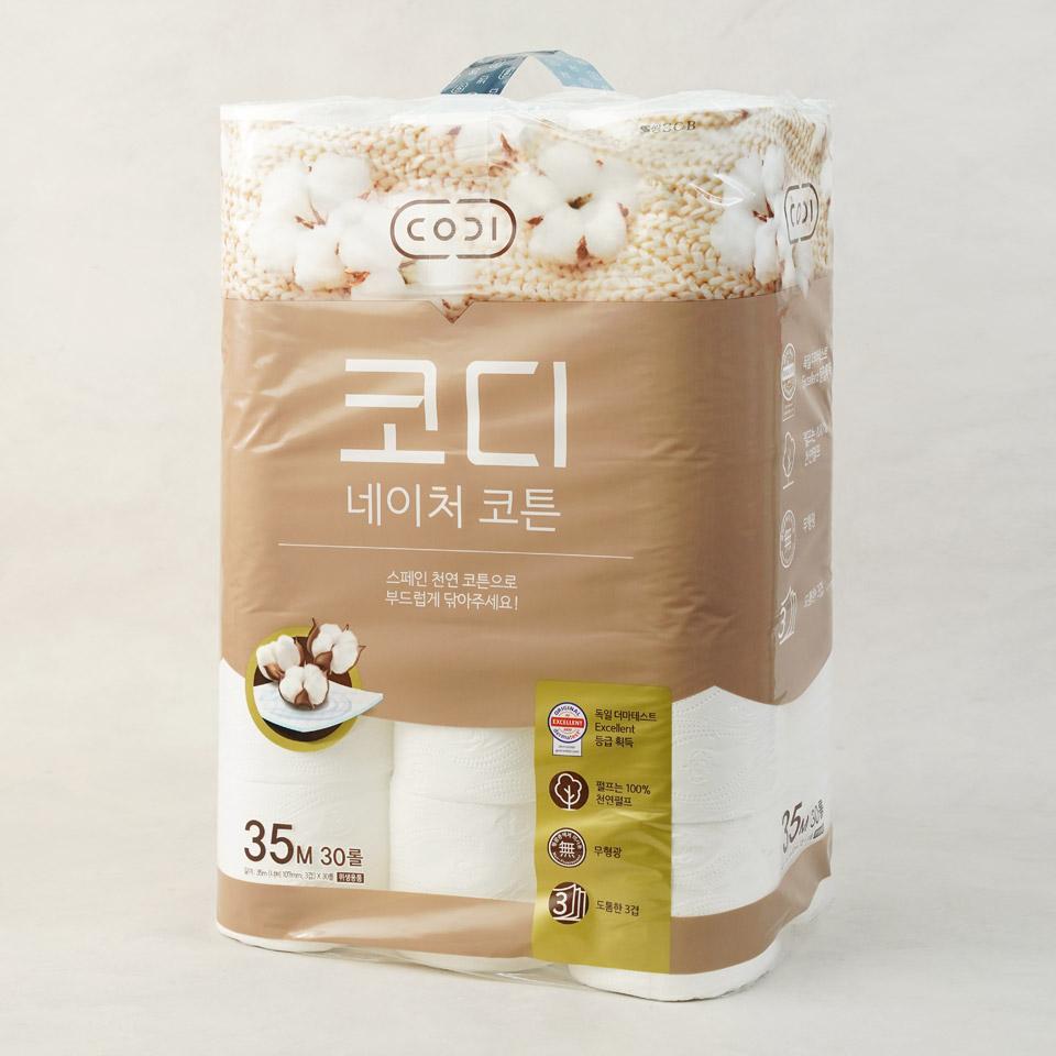 메가마트 코디 네이처코튼 롤티슈 화장지 35x30 - 상세 이미지 2