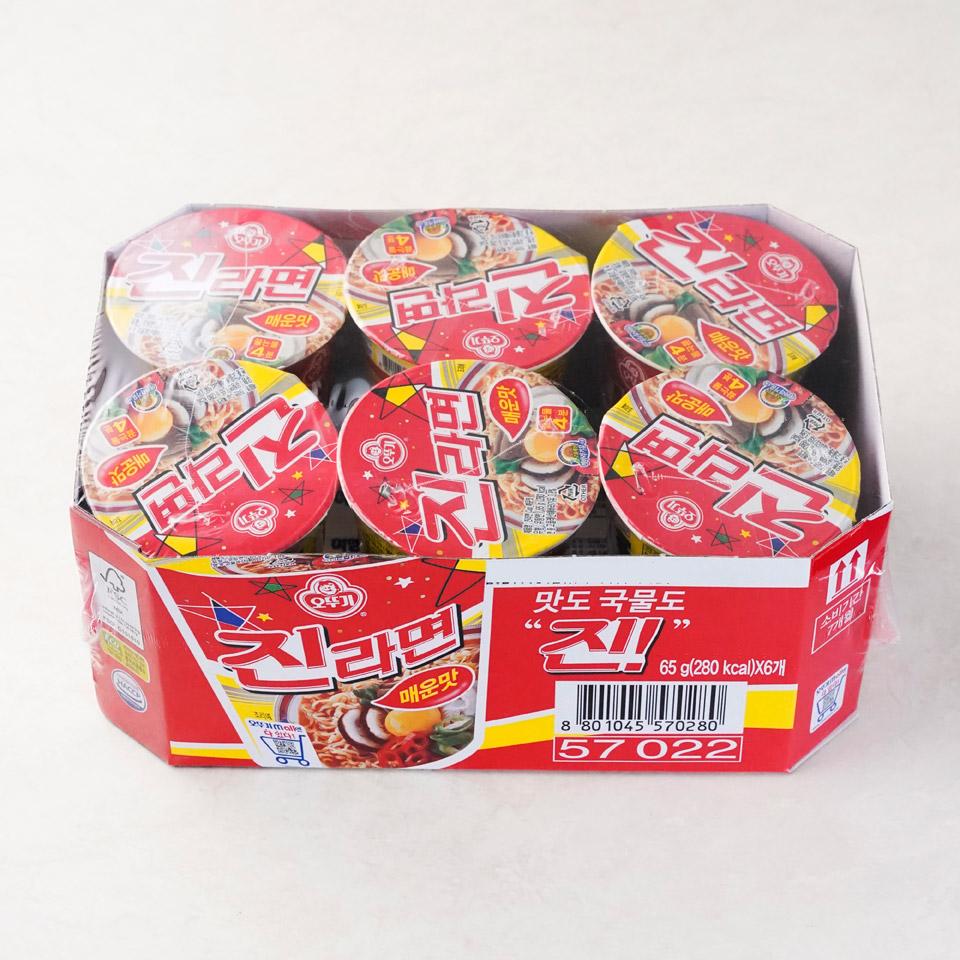 메가마트 오뚜기 진라면 매운맛 컵라면 소컵 65gx6개