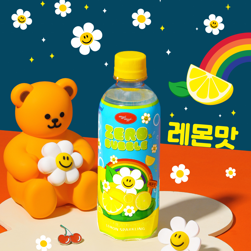 위글위글 X 블링부스터 스파클링 제로 버블 레몬, 355ml, 20개