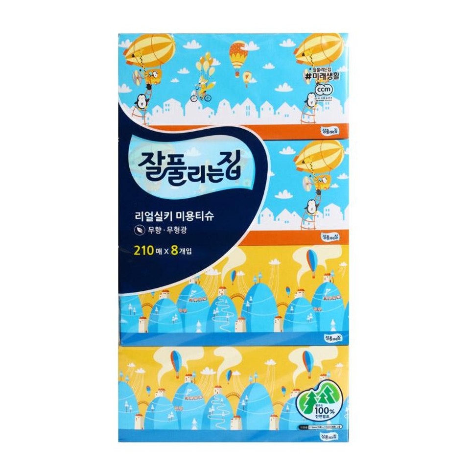 메가마트 미래생활 잘풀리는집 미용티슈 210매x8입