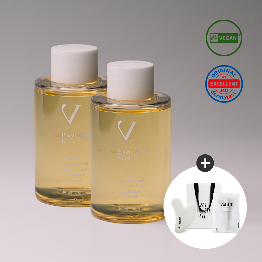부스팅 1+1 - 바니니 비건 보습 임산부오일 마사지오일 100ml+100m l+ 펌프, 쇼핑백, 괄사 증정 - 상품 이미지