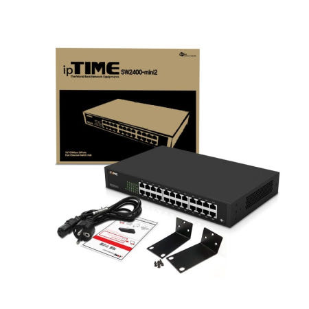 아이피타임 소형 100Mbps 24포트 SW2400-mini2 IGMP 스누핑 이더넷허브