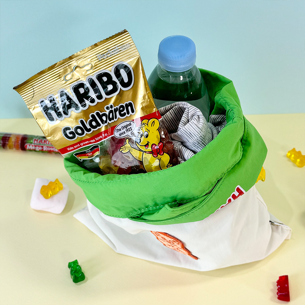 하리보 골드베렌 스트링 핸들파우치 4color 화장품 캐릭터 등하원가방 여행용 등산 파우치 - 상세 이미지 5