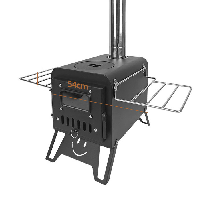 캠핑화목난로 불멍 팰릿난로 우드앤번 무동력팬 미니 블랙