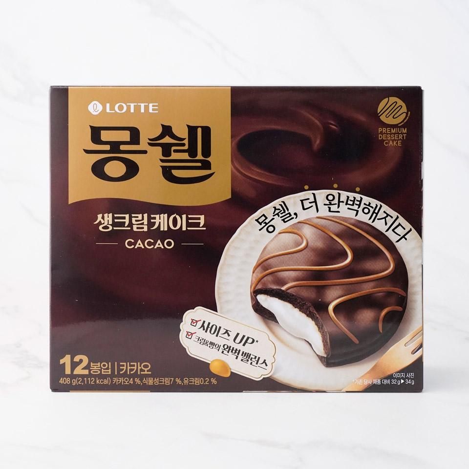 메가마트 롯데웰푸드 몽쉘 카카오 케이크 408g - 메인 이미지