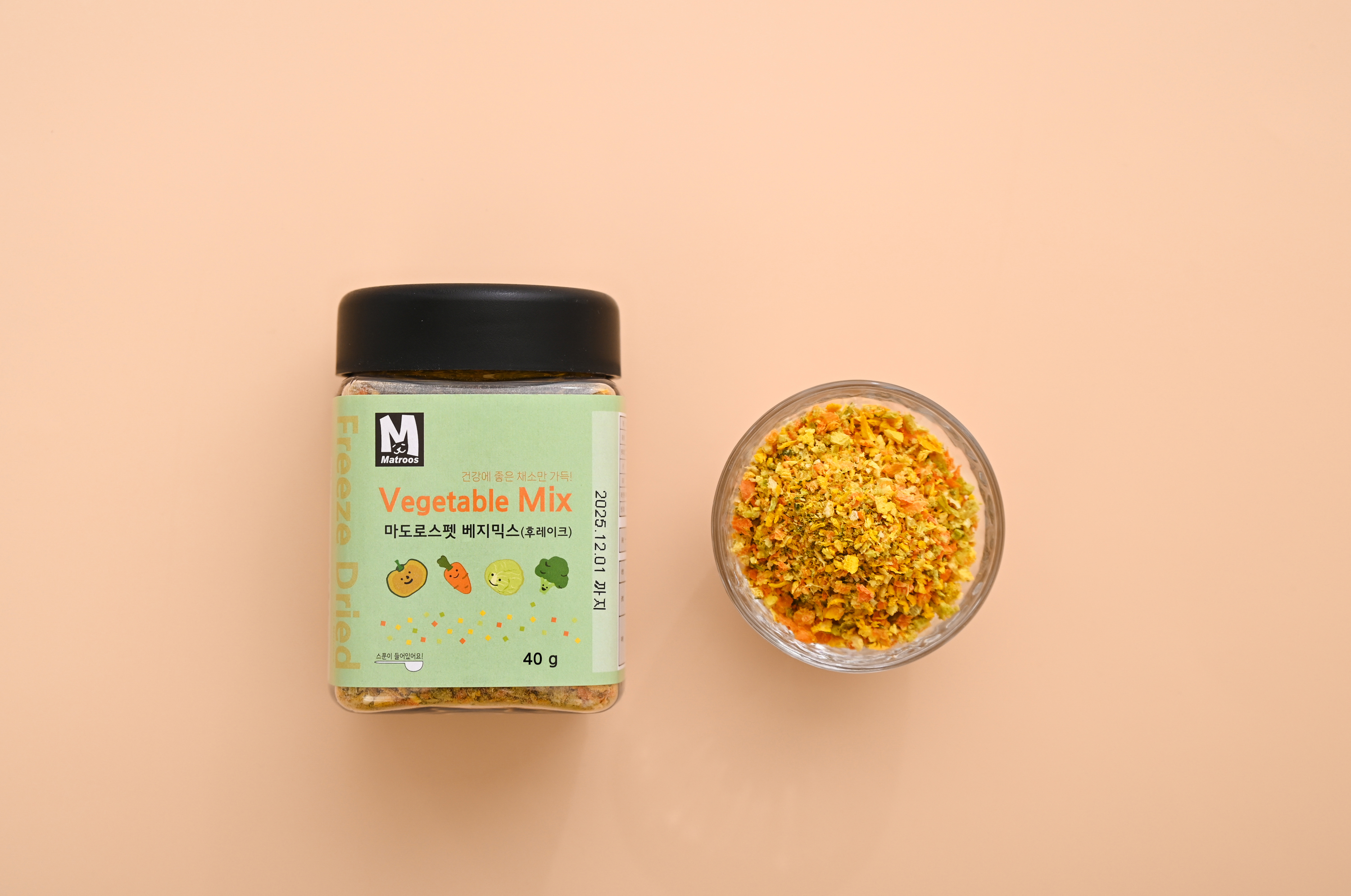 마도로스펫 베지믹스 40g 유기농 무농약 채소믹스 동결건조 강아지간식 이미지 2