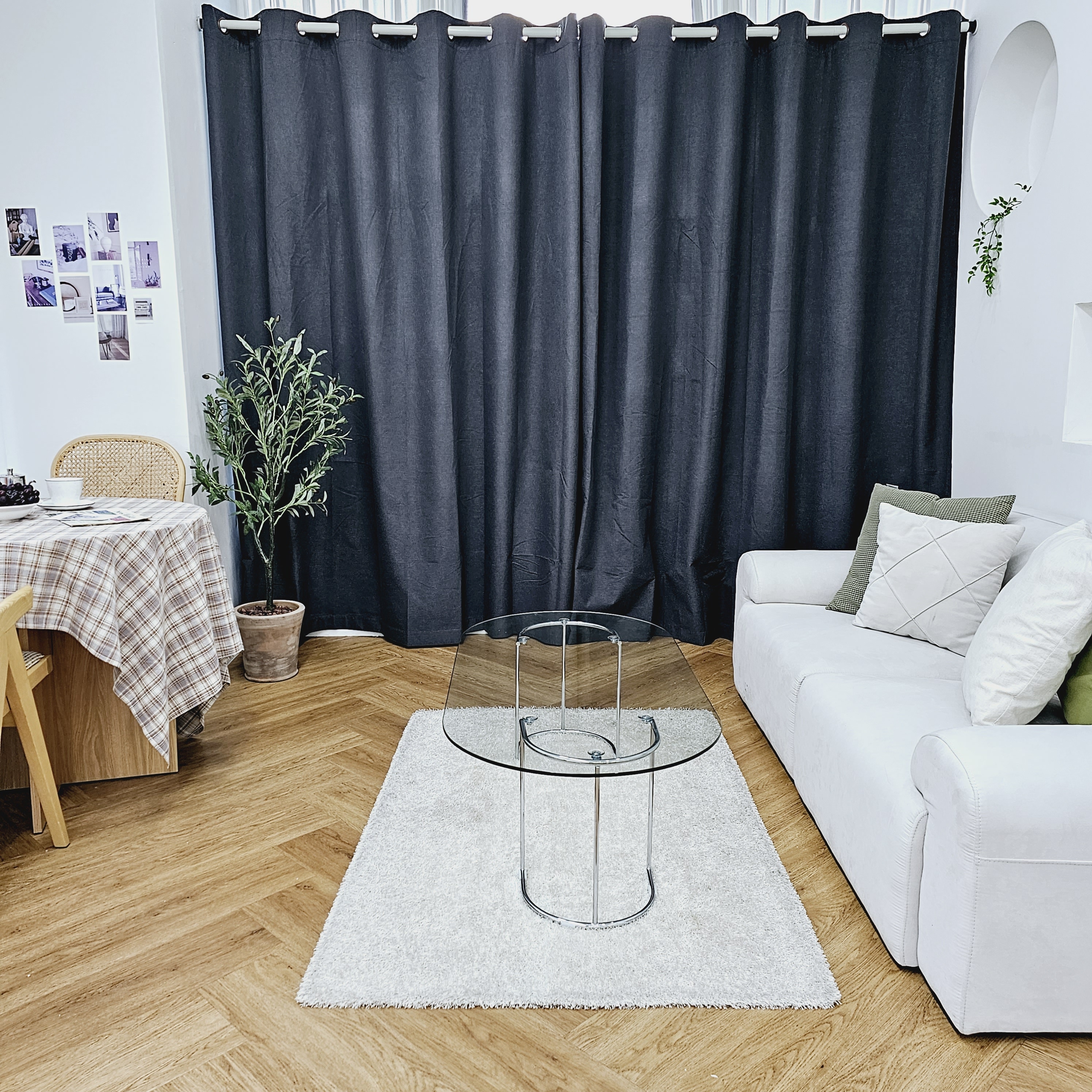 암막커튼 양면동일 완벽차단 아일렛 거실 커텐 2장 한세트 다크그레이, 300x235cm