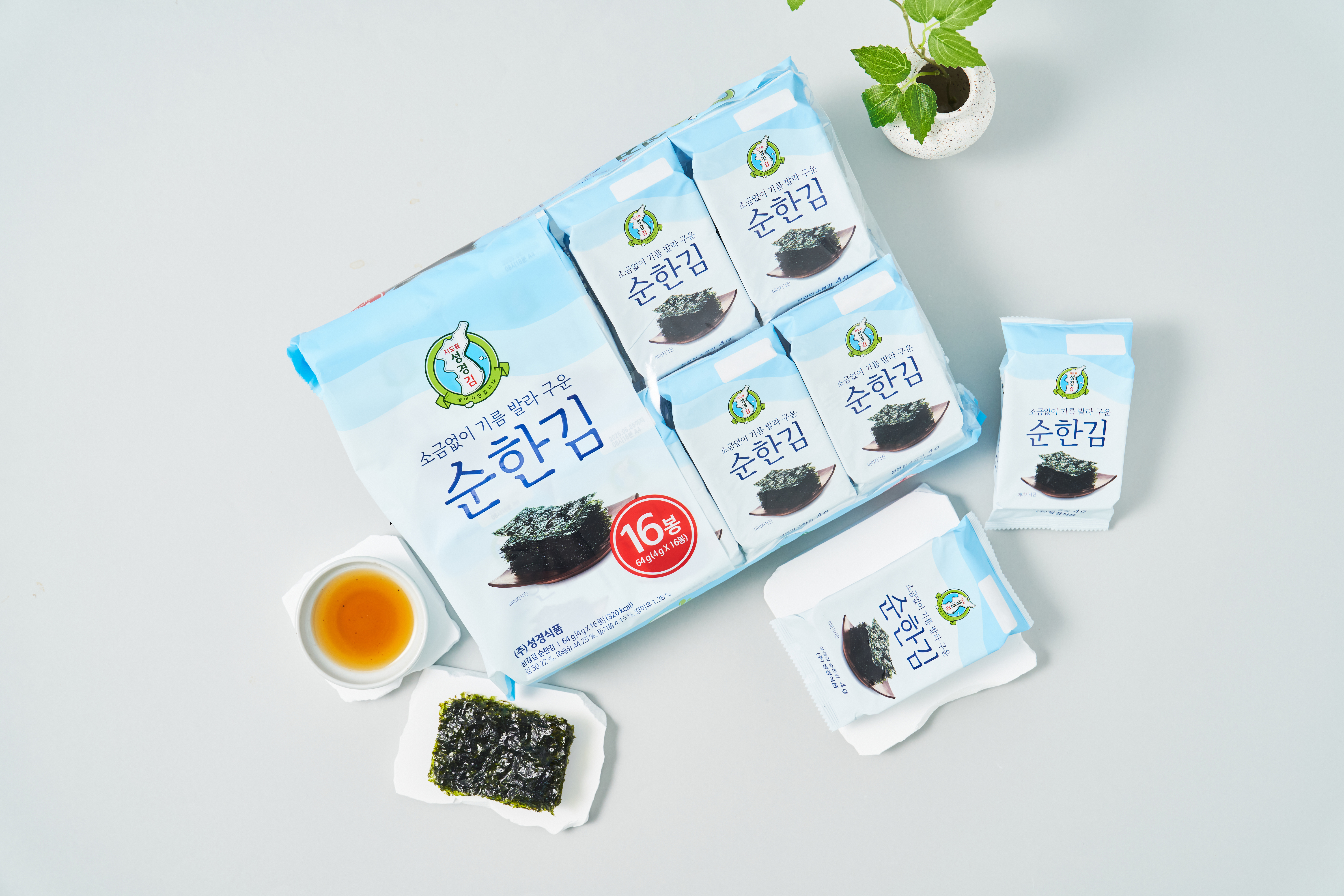 성경김 순한김 소금없이 구운김 식탁 조미 도시락 맛있는김 16봉 64g, 3개 이미지 3