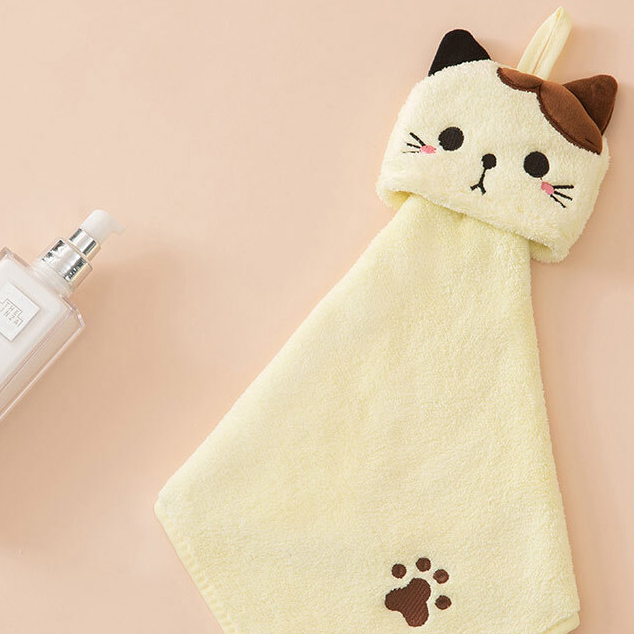 귀여운 고양이 캐릭터 주방핸드타올 고리수건 극세사행주 극세사타올 어린이집 손수건 답례품 이미지 7