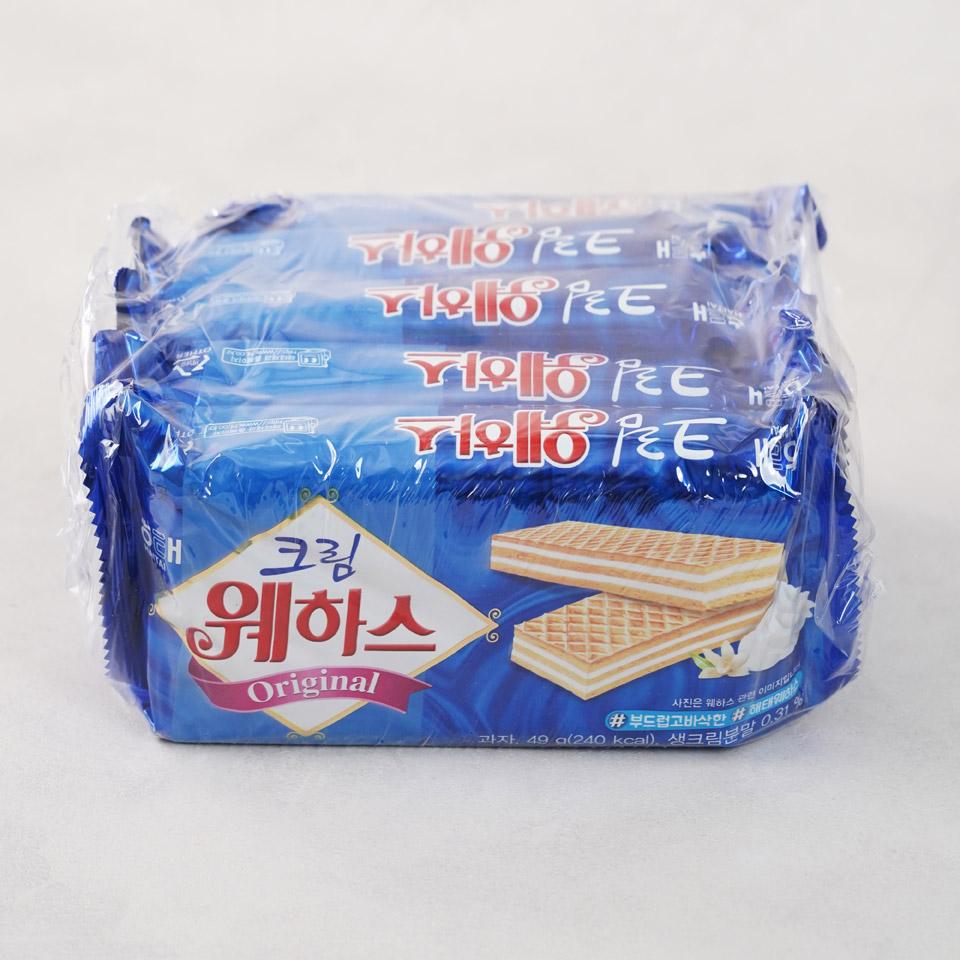 메가마트 해태 크림웨하스 5번들 245g - 메인 이미지