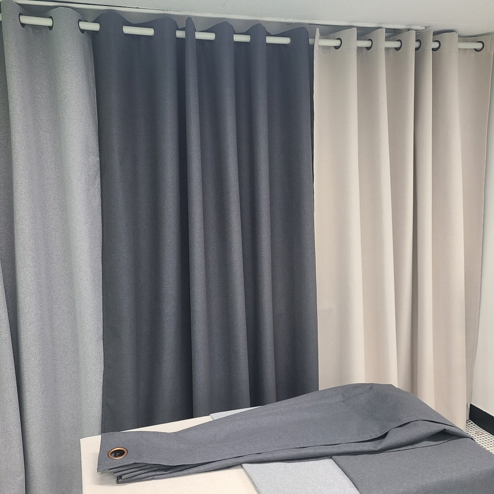암막커튼 양면동일 완벽차단 아일렛 거실 커텐 2장 한세트 다크그레이, 450x235cm