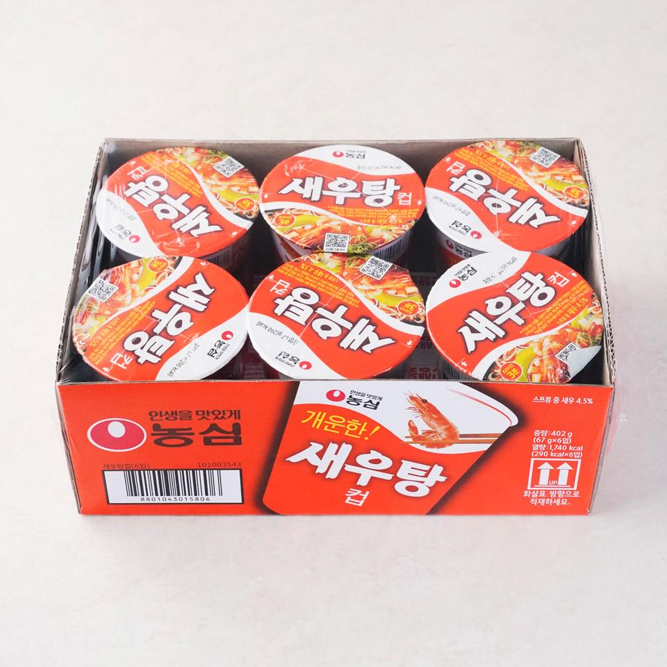 메가마트 농심 새우탕 컵라면 소컵 67gx6개 - 상품 이미지