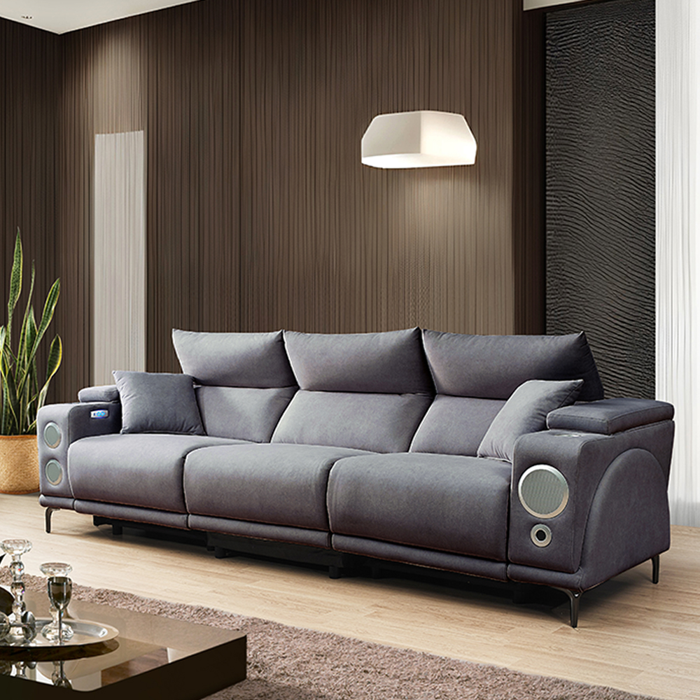 준 조야리클라이너 무빙쇼파 슬라이드쇼파 모션리클라이너 스툴미포함, 그레이, 4인용