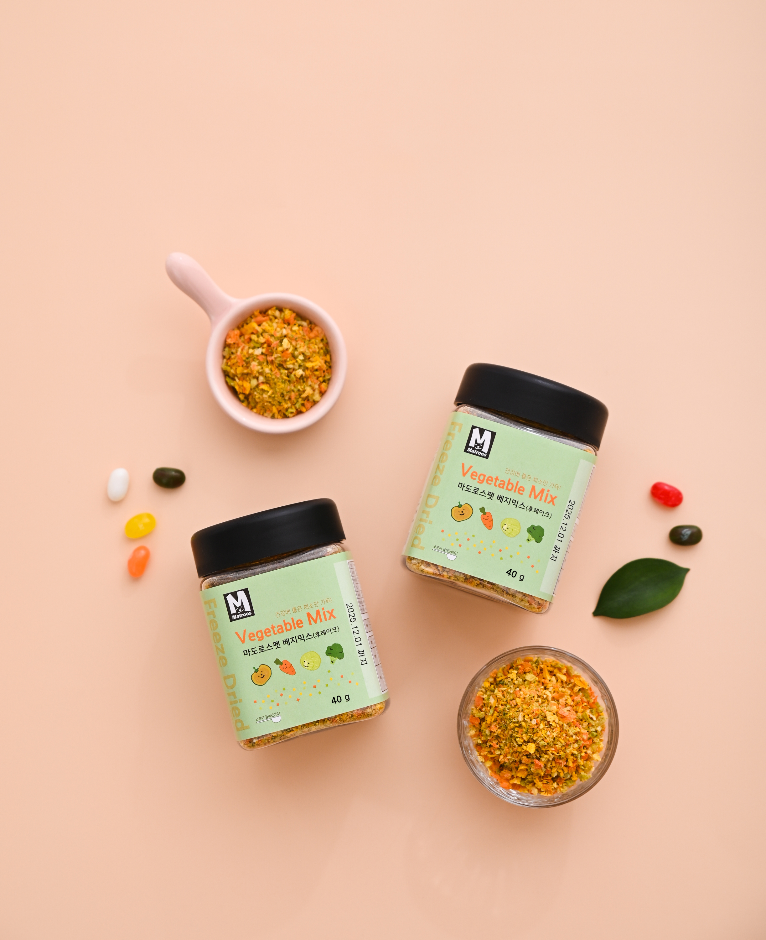마도로스펫 베지믹스 40g 유기농 무농약 채소믹스 동결건조 강아지간식 이미지 3
