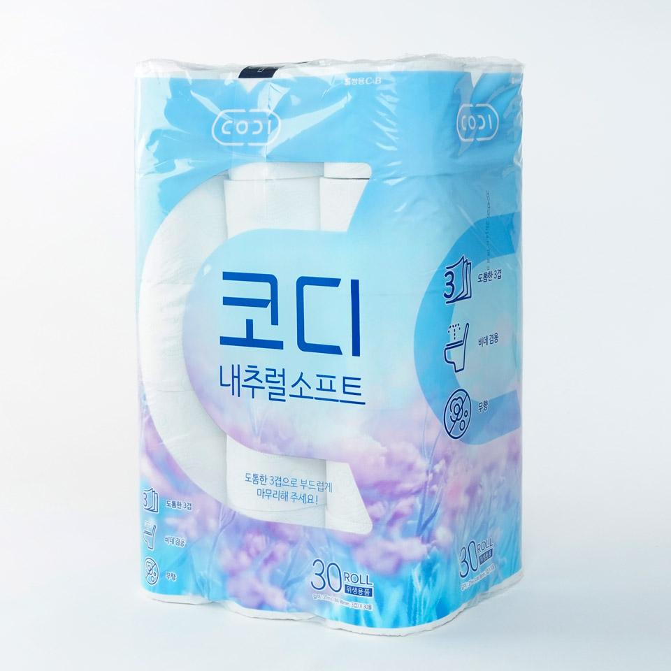 메가마트 쌍용 코디 내추럴소프트 화장지 27mx30롤 - 상세 이미지 2