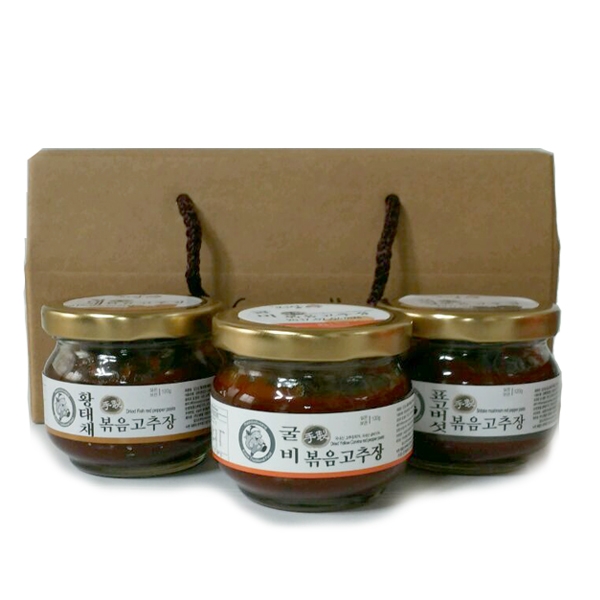 팔도보부상 수제 볶음고추장 3종세트 굴비100g+황태120g+표고버섯120g 비빔밥양념장 : 구매9999