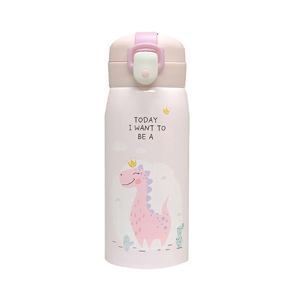 원터치 어린이 텀블러 초등학생 보온병 350ml, 핑크
