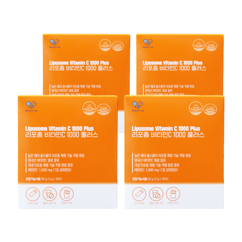 헬시알엔 영국산 DSM 리포좀 비타민C 1000 리포조말 비타민씨 효능 30포, 4개 - 상품 이미지