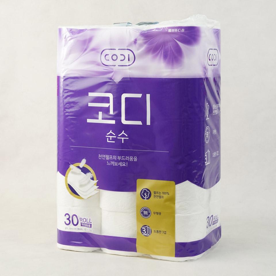 메가마트 쌍용 코디 순수 롤티슈 화장지 30mx30롤 - 상세 이미지 2