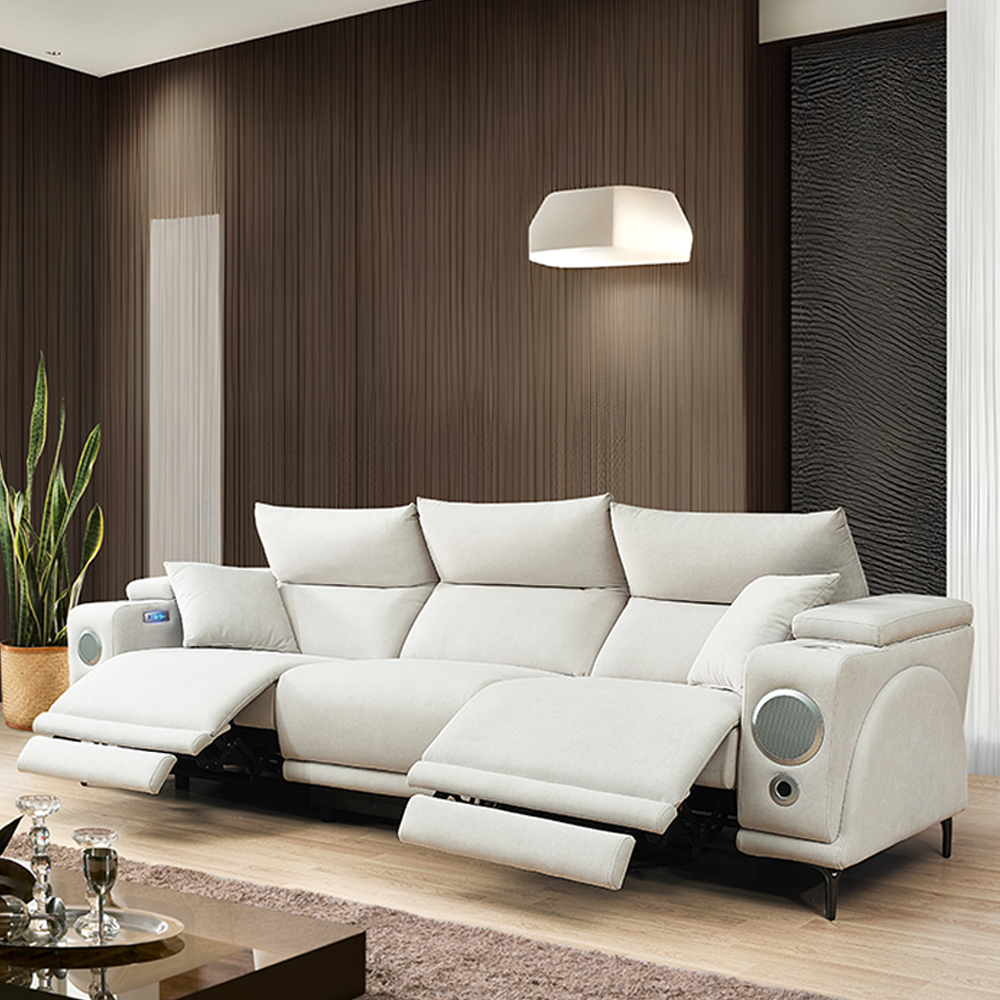 준 조야리클라이너 무빙쇼파 슬라이드쇼파 모션리클라이너 스툴미포함, 아이보리, 4인용