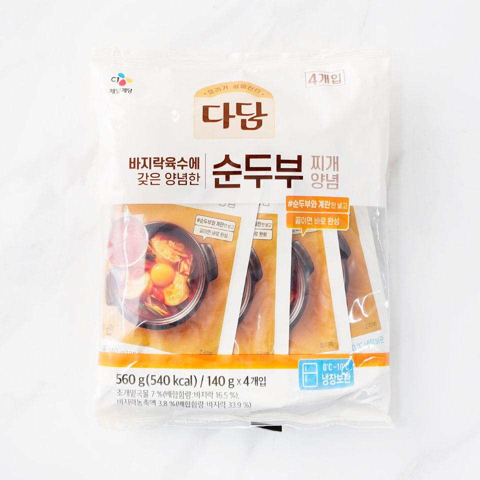 메가마트 CJ 다담 바지락 순두부 찌개양념 140gx4 - 메인 이미지