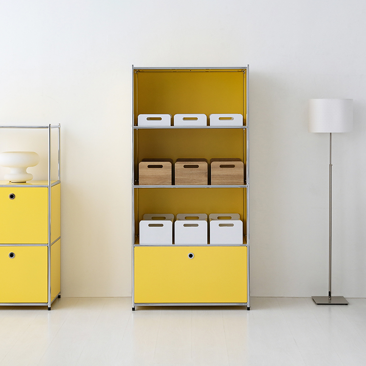 심플리 수납장 BC638 770mmx400mmx1580mm, 4단, 소프트옐로우 9308.5940 - 상세 이미지 2