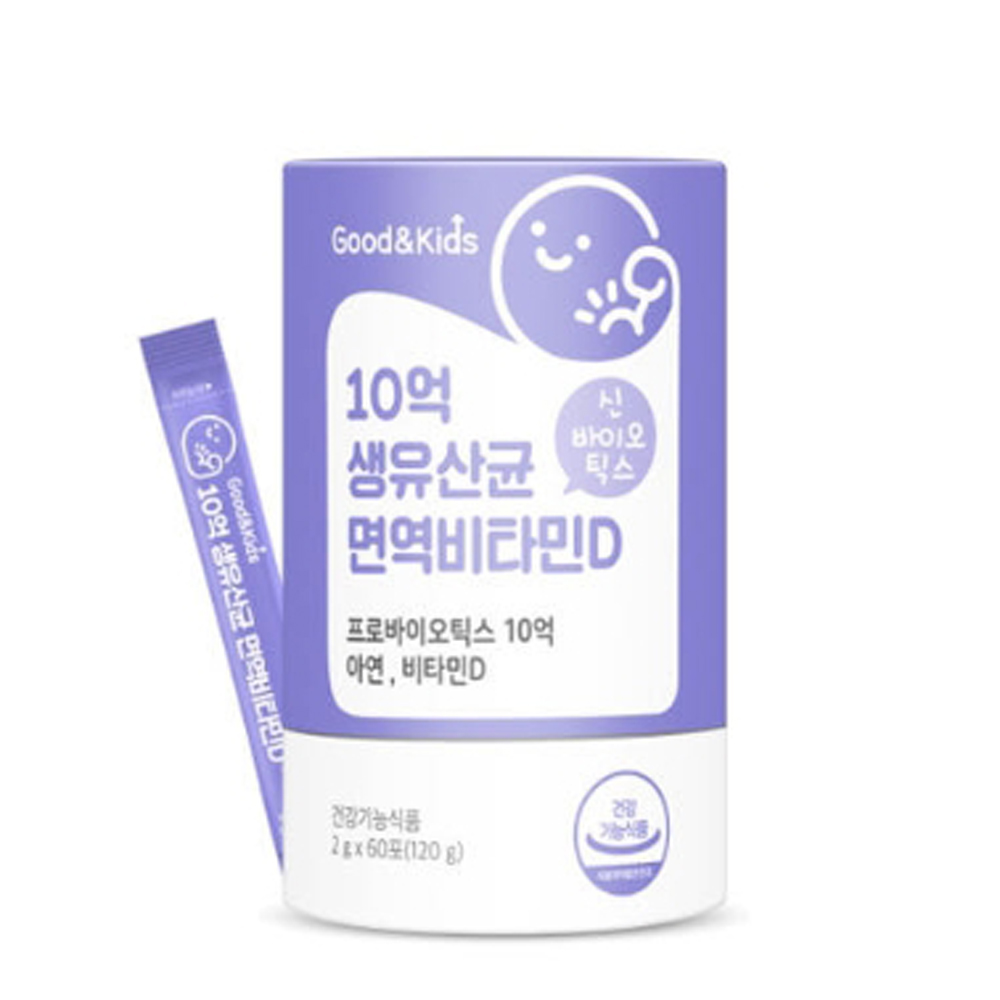 굿앤키즈 어린이 10억 생유산균 비타민D 아기면역유산균 초등학생 어린이 아이 키즈 유아 - 상품 이미지