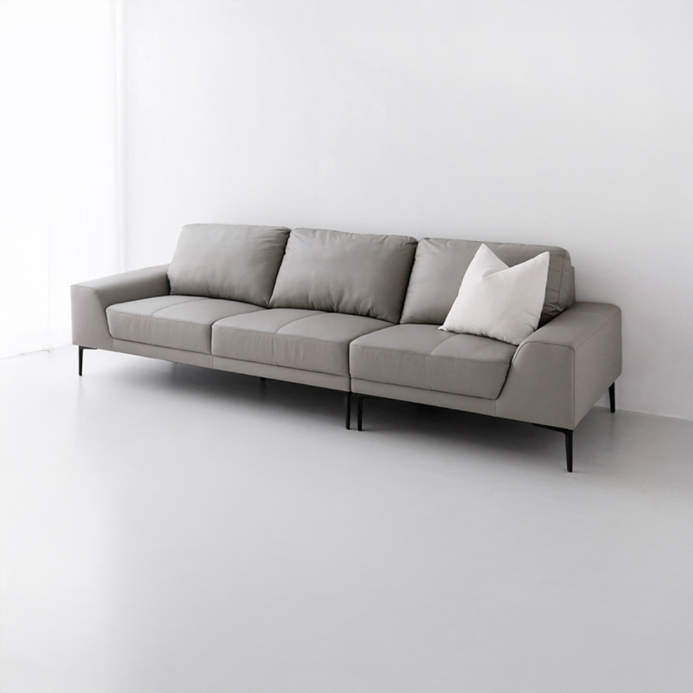 BERINO 4인 가죽소파 일반형 그레이 2240.0454