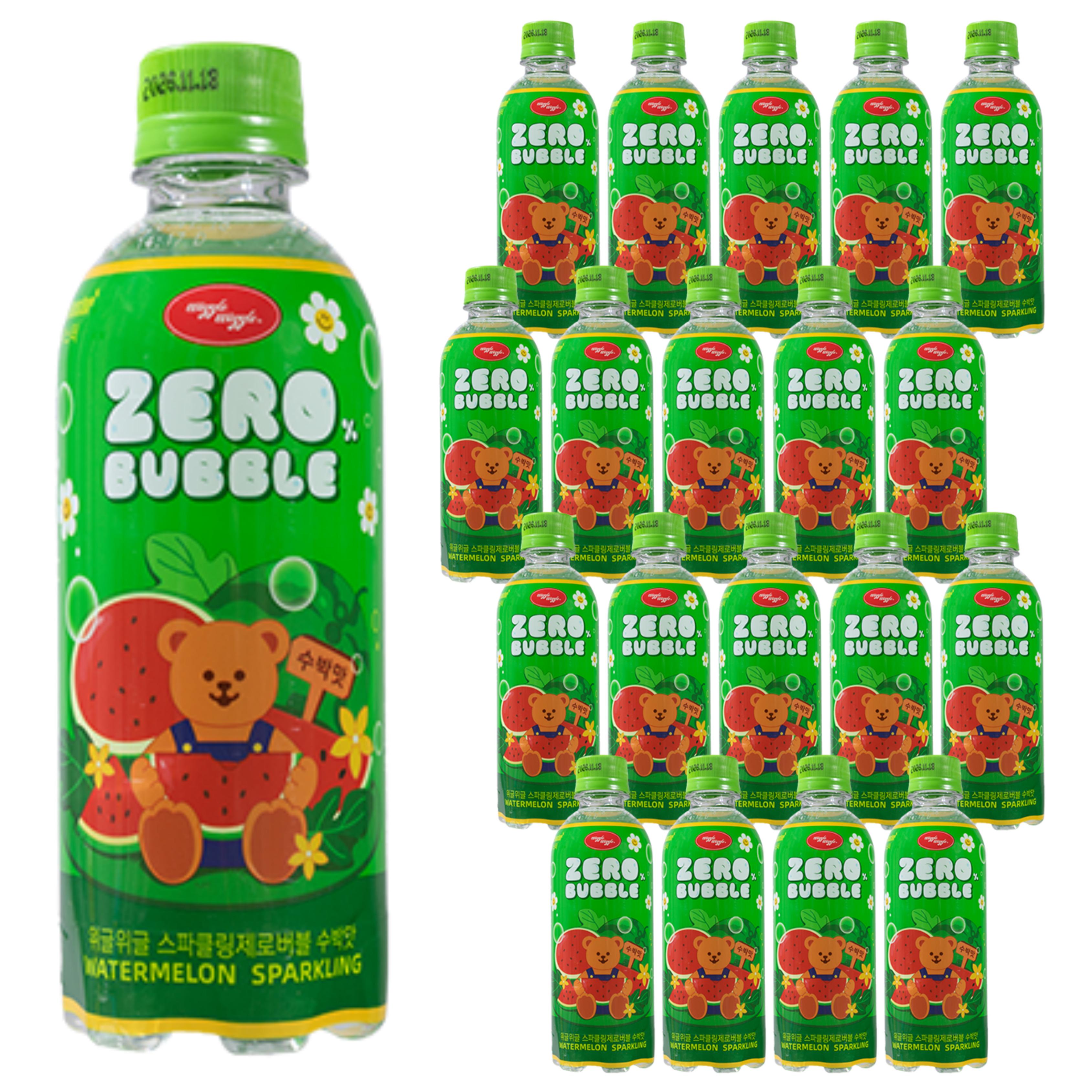 [위글위글 X 블링부스터] 스파클링 제로 버블 수박, 355ml, 20개 - 상품 이미지
