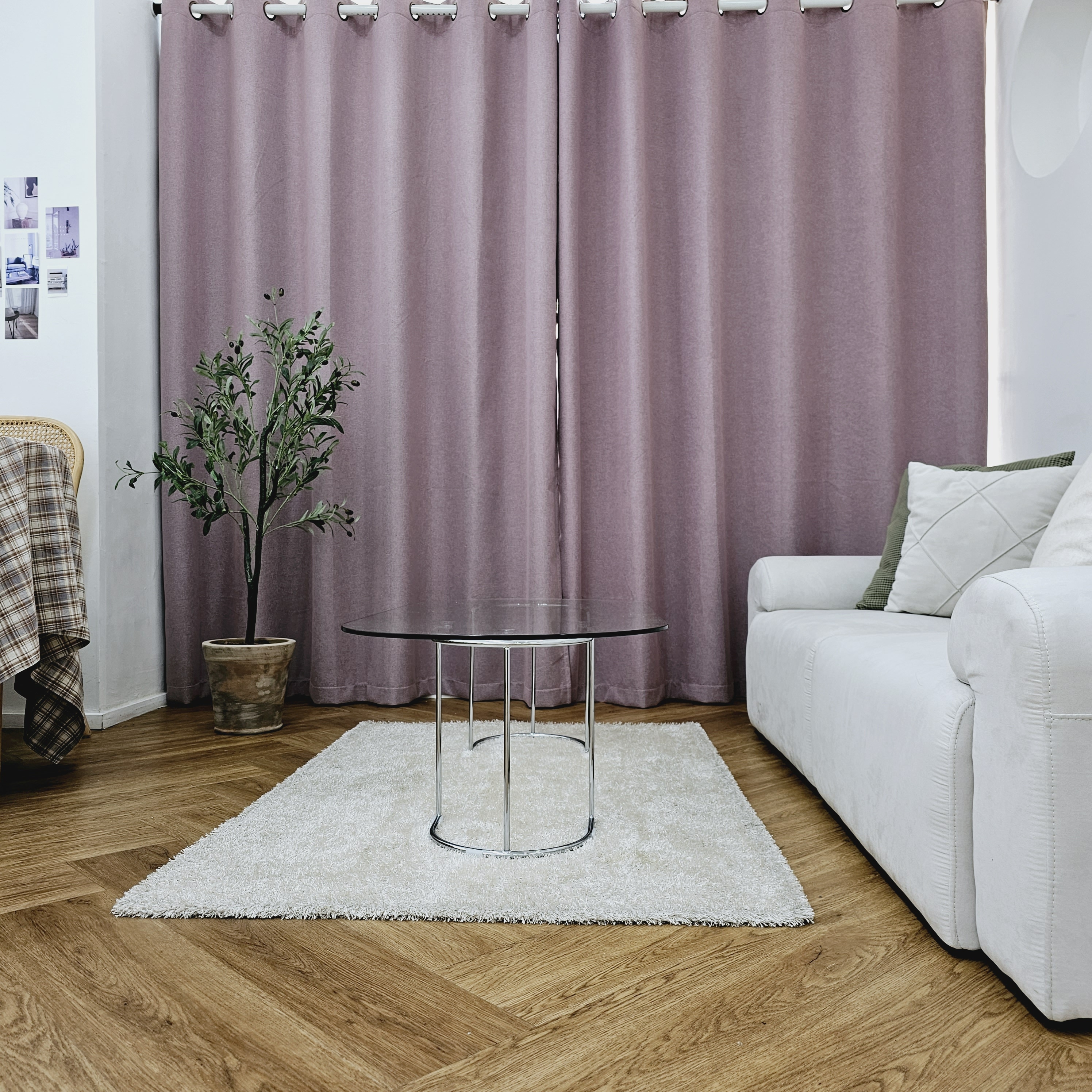 암막커튼 양면동일 완벽차단 아일렛 거실 커텐 2장 한세트 퍼플핑크, 450x235cm