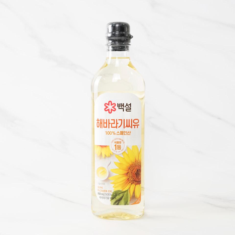 메가마트 CJ 백설 100% 스페인산 해바라기씨유 900ml - 상품 이미지
