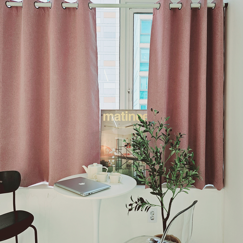 차광율99.99% 암막커튼 창문형 퍼플핑크, 130X165cm