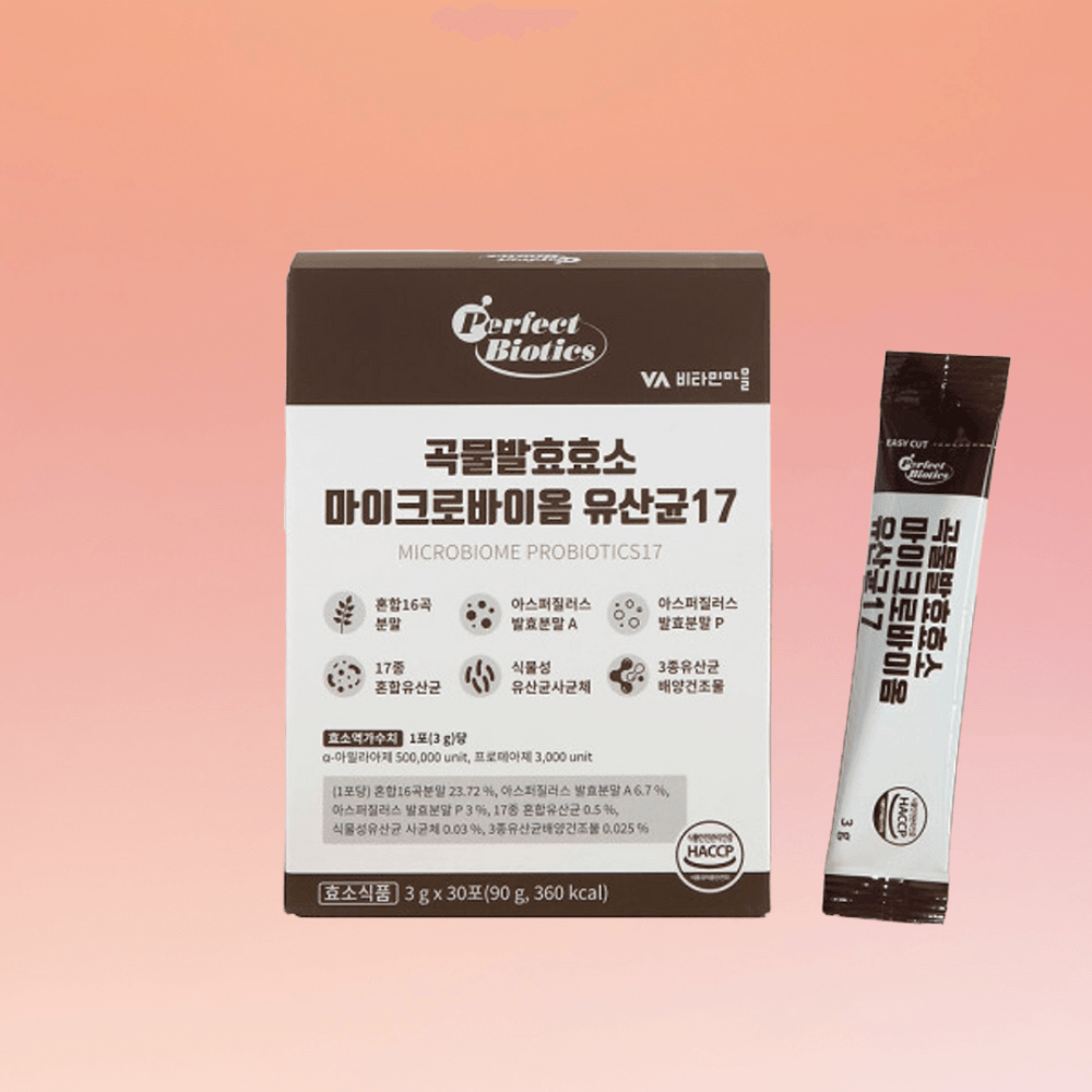 비타민마을 소화 장건강에 도움 곡물 발효효소 마이크로바이옴 유산균17 30포 : BnF24