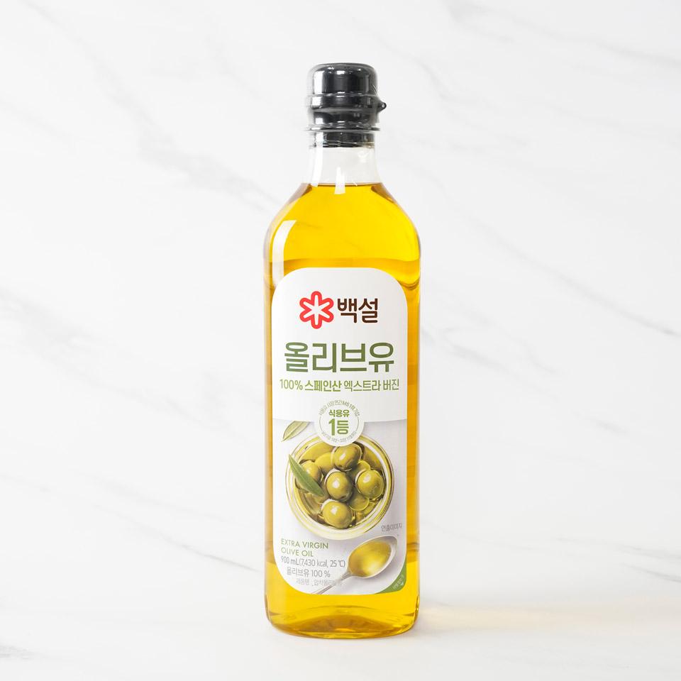 메가마트 CJ 백설 100% 스페인산 압착 올리브유 900ml - 메인 이미지
