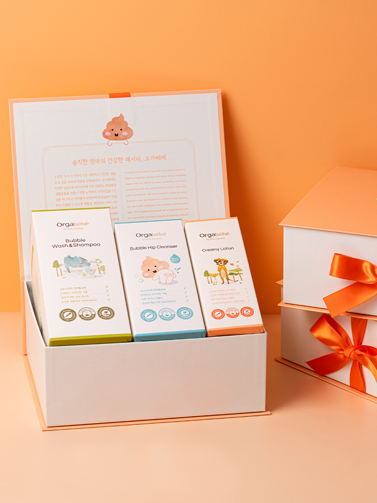 오가베베 아기 화장품 3종세트 힙클렌저,로션,크림,워시&샴푸 출산선물 백일선물 베이비샤워
