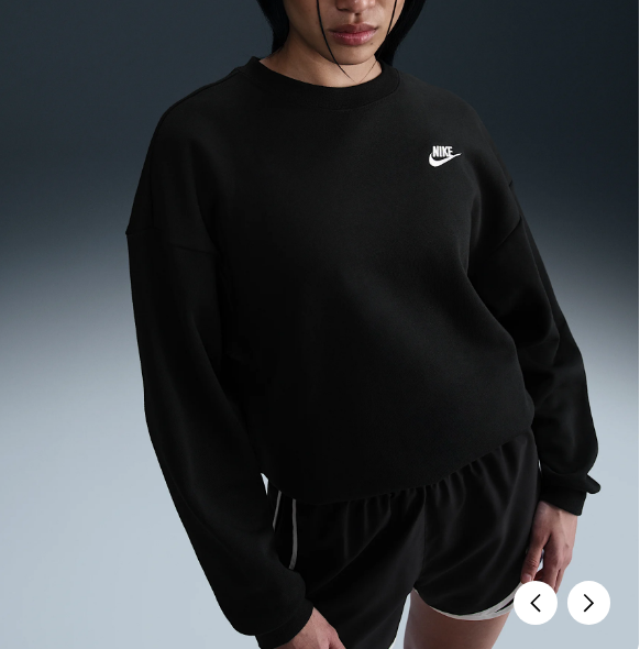 국내매장판 나이키 여성 NSW 클럽 플리스 루즈 크루넷 스웻셔츠 D4 HV2326-010