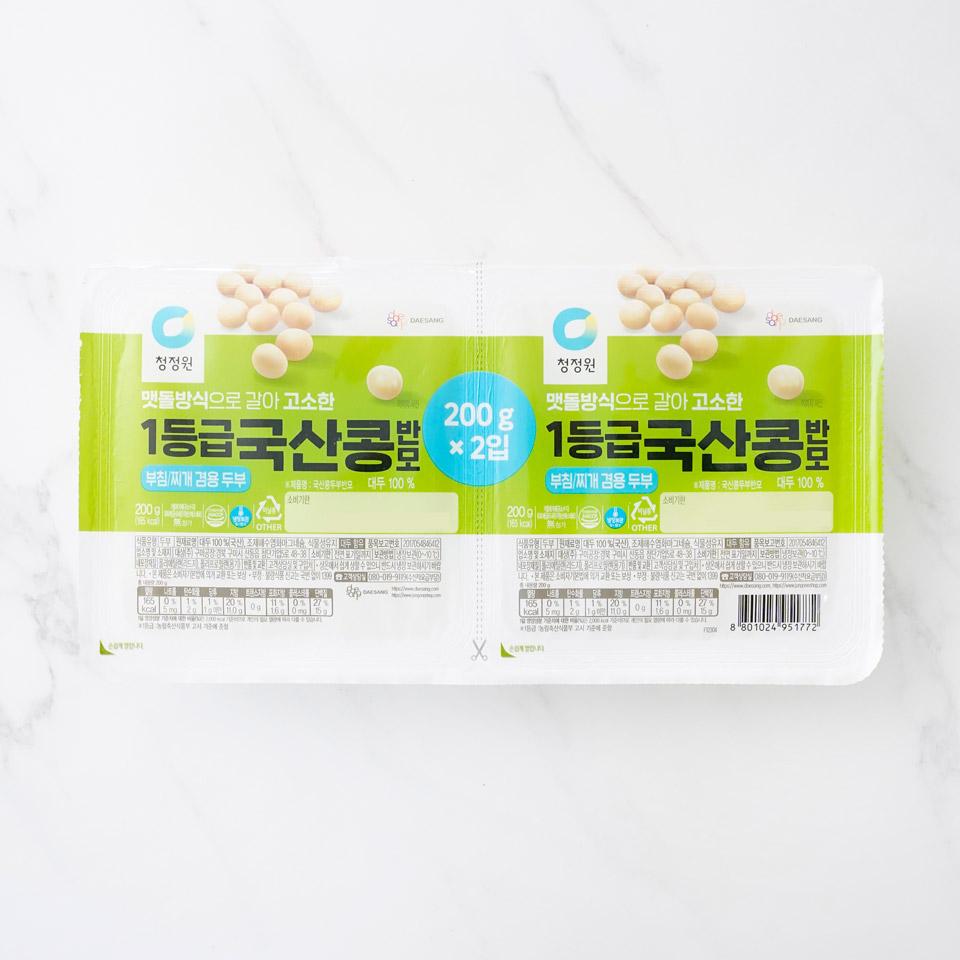메가마트 대상 종가 아침에 온 국산콩 두부 반모 400g - 메인 이미지