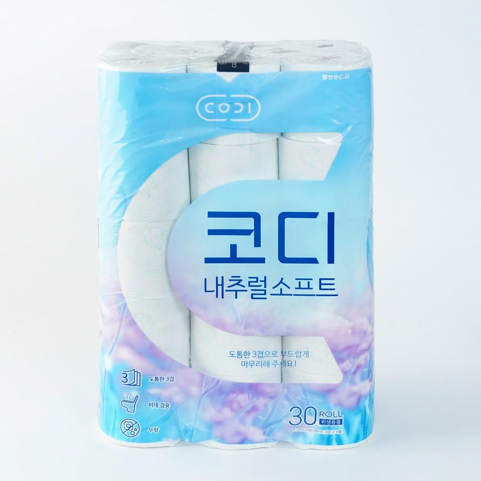 메가마트 쌍용 코디 내추럴소프트 화장지 27mx30롤